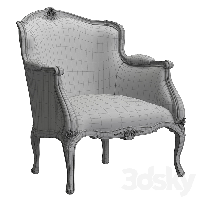 SOFA ĐƠN CỔ ĐIỂN LOUIS 15 CHẠM HOA HỒNG